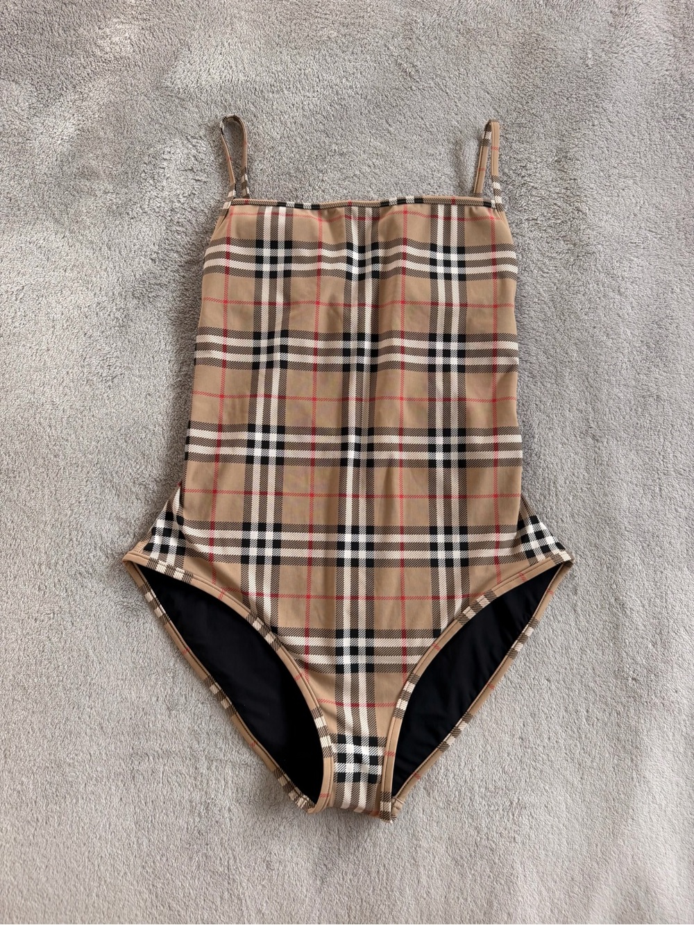 Burberry Women’s Beige Signature Check One Piece Swimsuit Size S